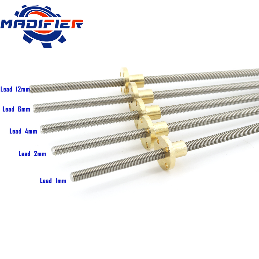 Lead Screw 8Mm - 304 paslanmaz çelik T6 vida uzunluğu