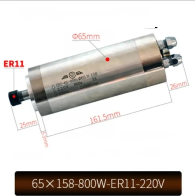 65X158-800W-ER11-220V CNC Su S - Water Cooled Spindle incelemesi ve fiyatı