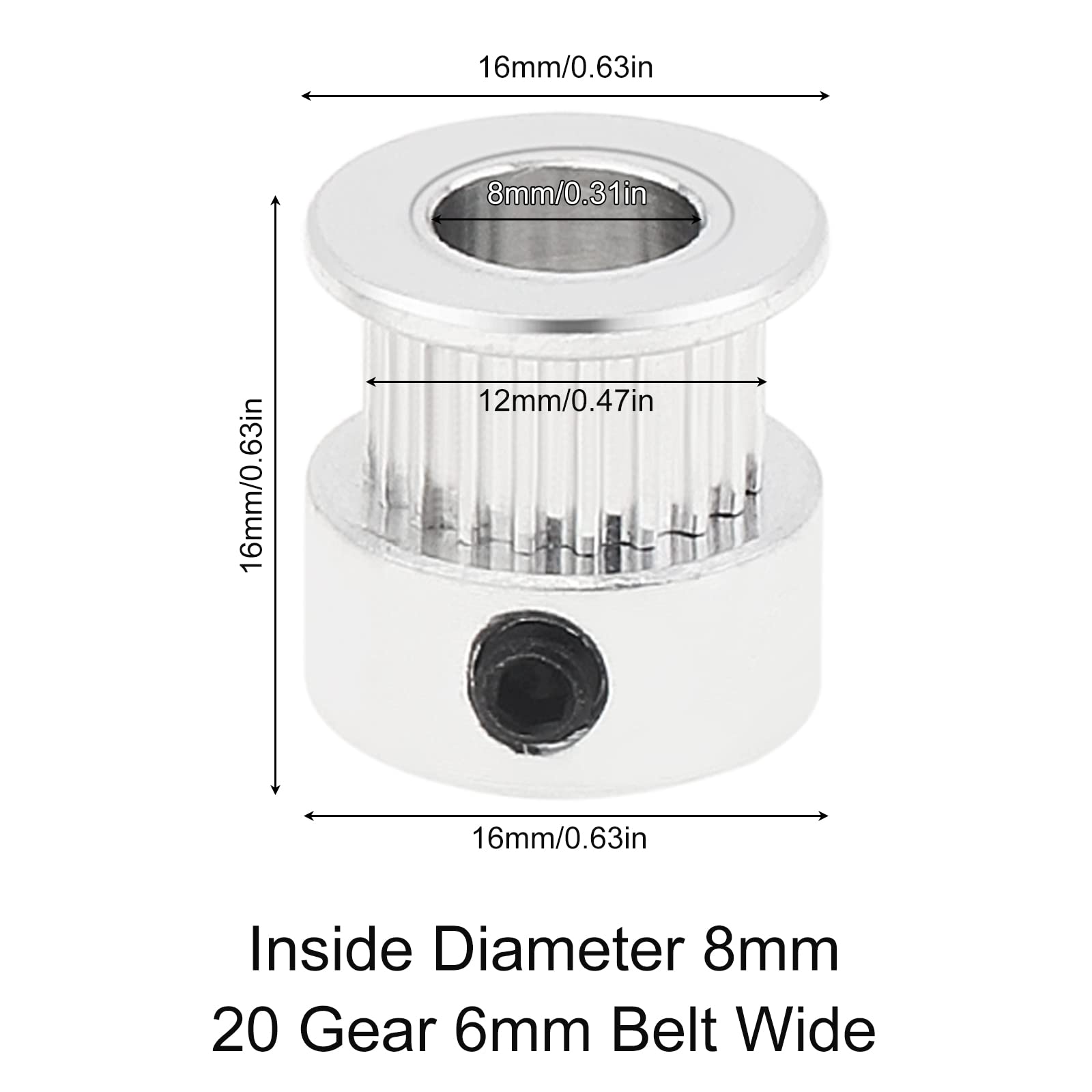 2/5 adet Pulley kasnak 20 diş  - Aluminium Profile 2020 incelemesi ve fiyatı